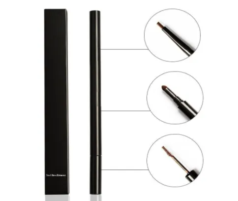 3 in 1 Eyebrow Enhancing Pencil with Liner Brow Powder and Brush - MQO 12 pcs