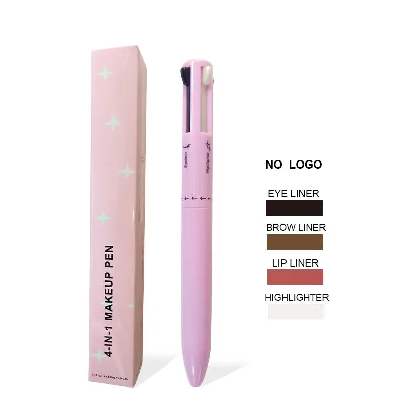 4-In-1 Cosmetic Pen (Eyeliner Pen, Eyebrow Pencil, Lipliner, Fluorescent Pen), Multi-Functional Portable Beauty Products Makeup