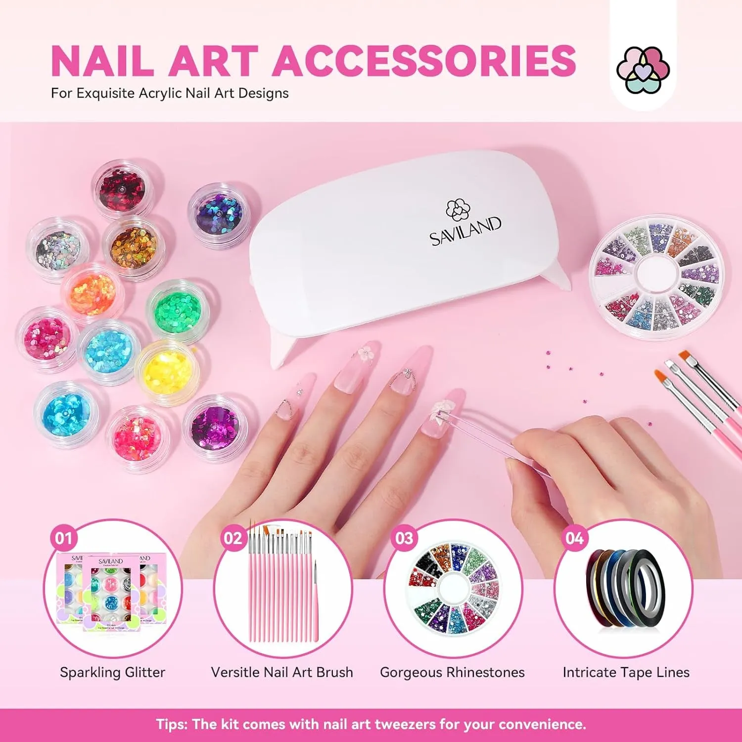 All-in-One Acrylic Nail Kit for Beginners: UV Lamp, Acrylic Powders, Gel Polishes & Accessories