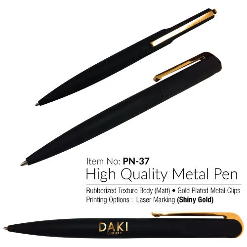 AMS-PN-37 - (Metal pen, Rubberized texture, Gold plated nib)