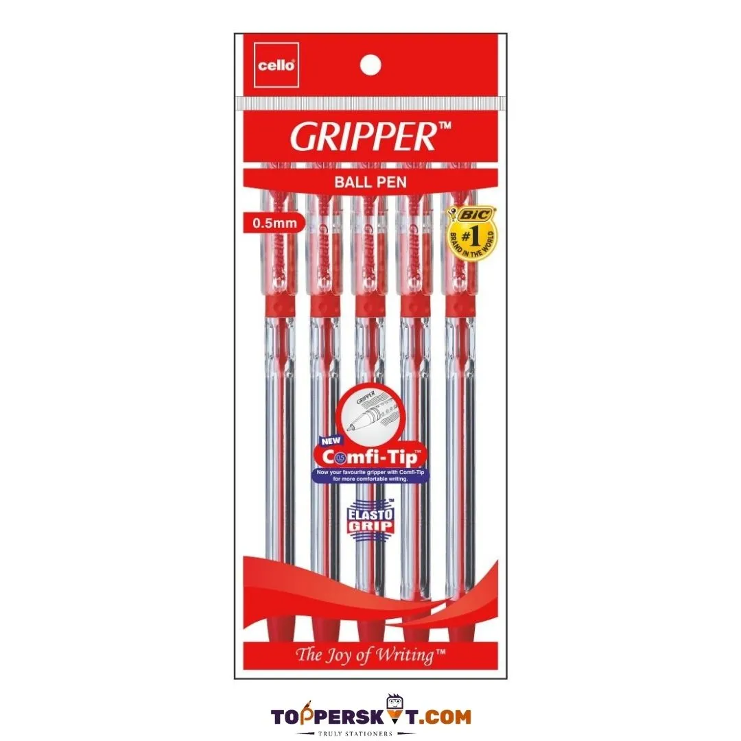 Cello Gripper Ball Pen – Red ( Pack of 1 )