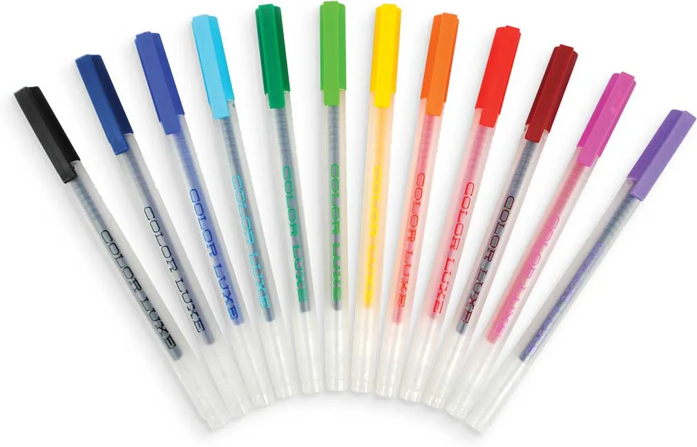 Color Luxe Fine Tip Gel Pens, set of 12