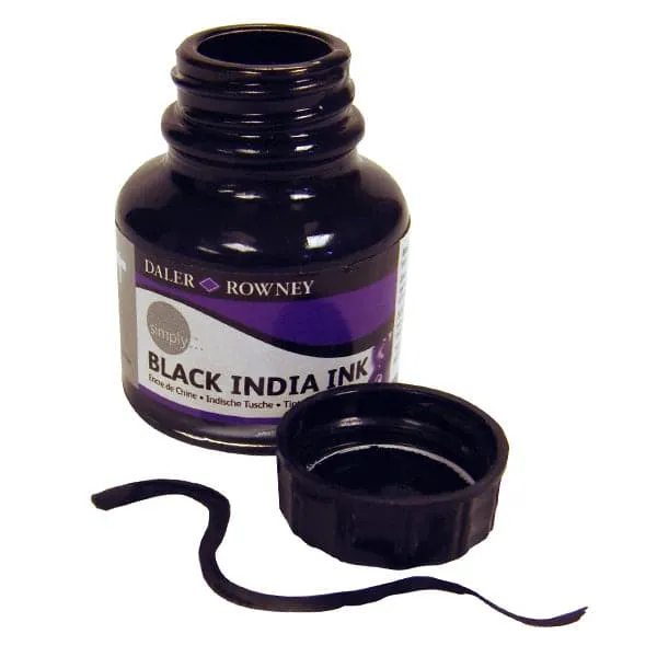 Daler Rowney Black Indian Ink 29.5Ml Bottle