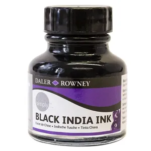 Daler Rowney Black Indian Ink 29.5Ml Bottle