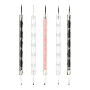 Ditzy Doll Nail Dotting Manicure Pens 5 Pack - Nail Art Tools for Creating Intricate Designs and Patterns