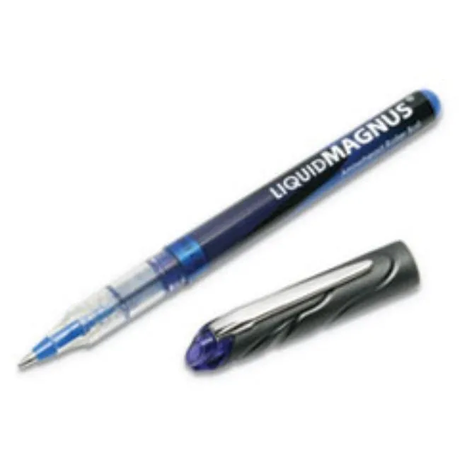 LIQUID MAGNUS ROLLER BALL STICK PEN, BLUE INK, FINE (5 DOZEN PER PACK)