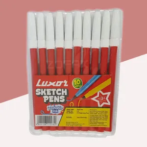 Luxor Sketch Pens - Red ( Set of 10 )