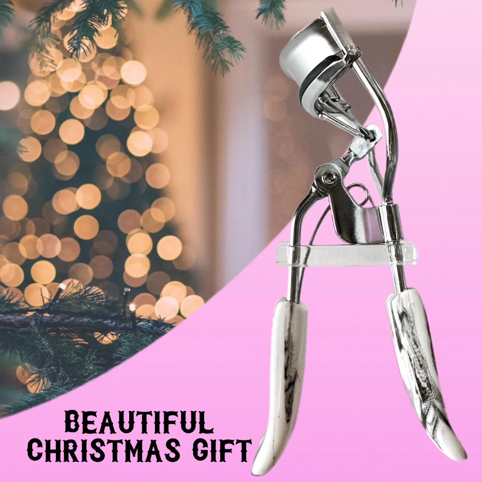 Professional Eyelash Curler Long Lasting Lifted Eyelashes Ergonomic Comfort Hold Perfect Curls in Seconds (x2 Marble Style Handle)