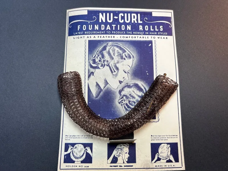 Wonderful 1930s Nu-Curl Foundation Roll for the Gibson Roll Hairstyle.